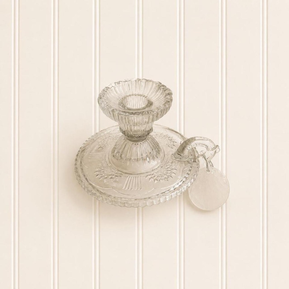 Pressed Glass Candle Holder